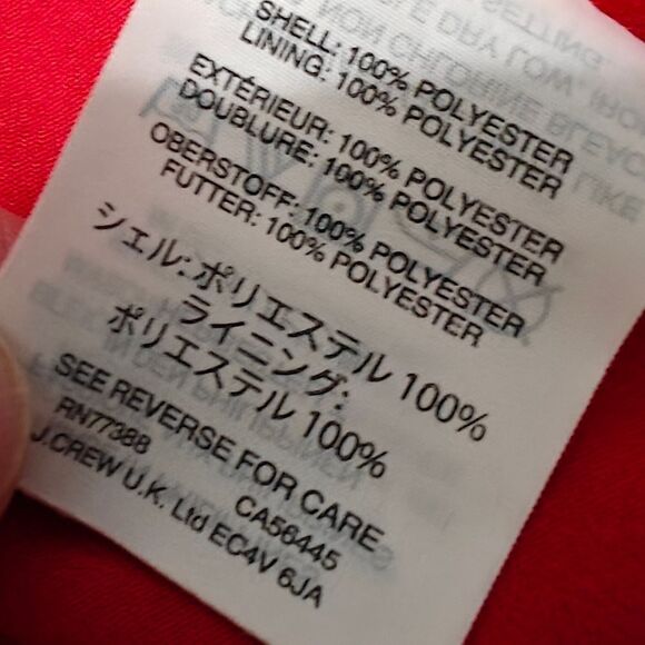 NWOT J. Crew Red Wrap Tie Front Dress with Bishop Sleeves Sz 8 - Picture 9 of 11